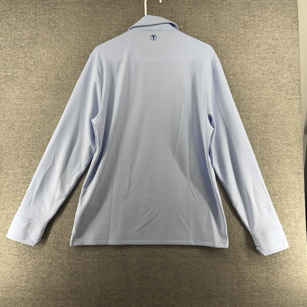 Twillory Athleisure Long Sleeve Polo Golf Shirt Men Size Medium Blue Performance - Picture 2 of 7